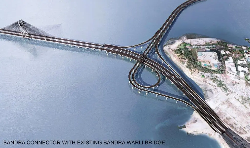 Rendering del progetto del Versova Bandra Sea Link di Mumbai