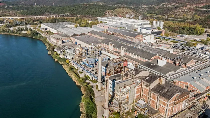 Veduta dall'alto della Cartiera di Duino