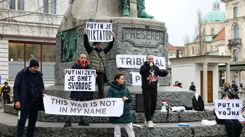 La manifestazione andata in scena a Lubiana (foto da rtvslo.si)