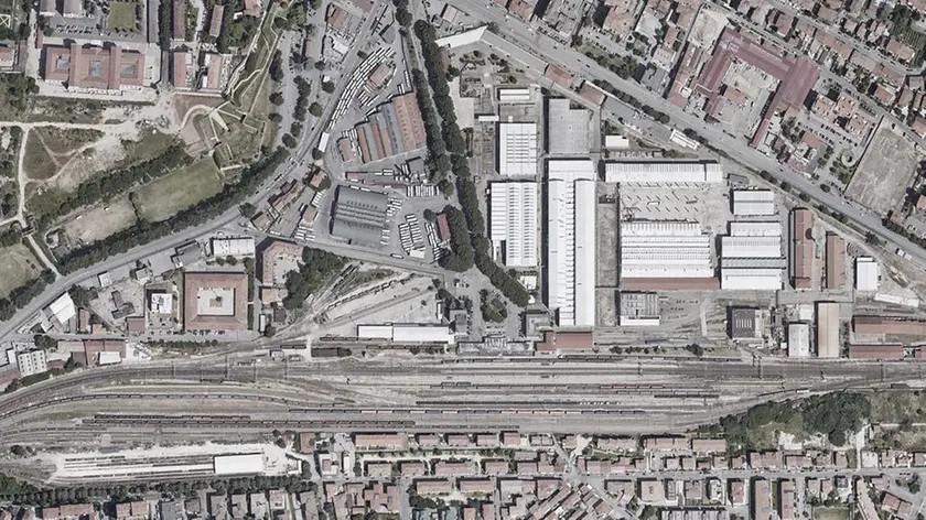 Veduta aerea della Stazione di Porta Vescovo a Verona