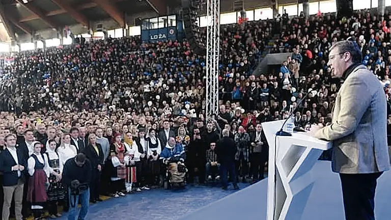 Aleksandar Vučić ieri a uno degli appuntamenti Foto Presidenza serba