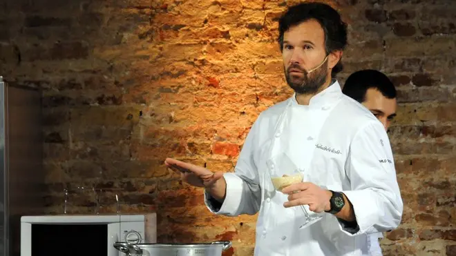 Interpress/Mazzega Pivato Venezia, 17.03.2014.- Scuola Grande S.Giovanni Evangelista, "Gusto in Scena".- Nella foto lo Chef Carlo Cracco