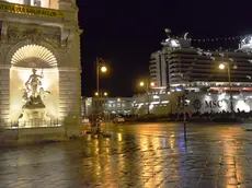 La Msc Seaside in Piazzza Unità d'Italia a Trieste