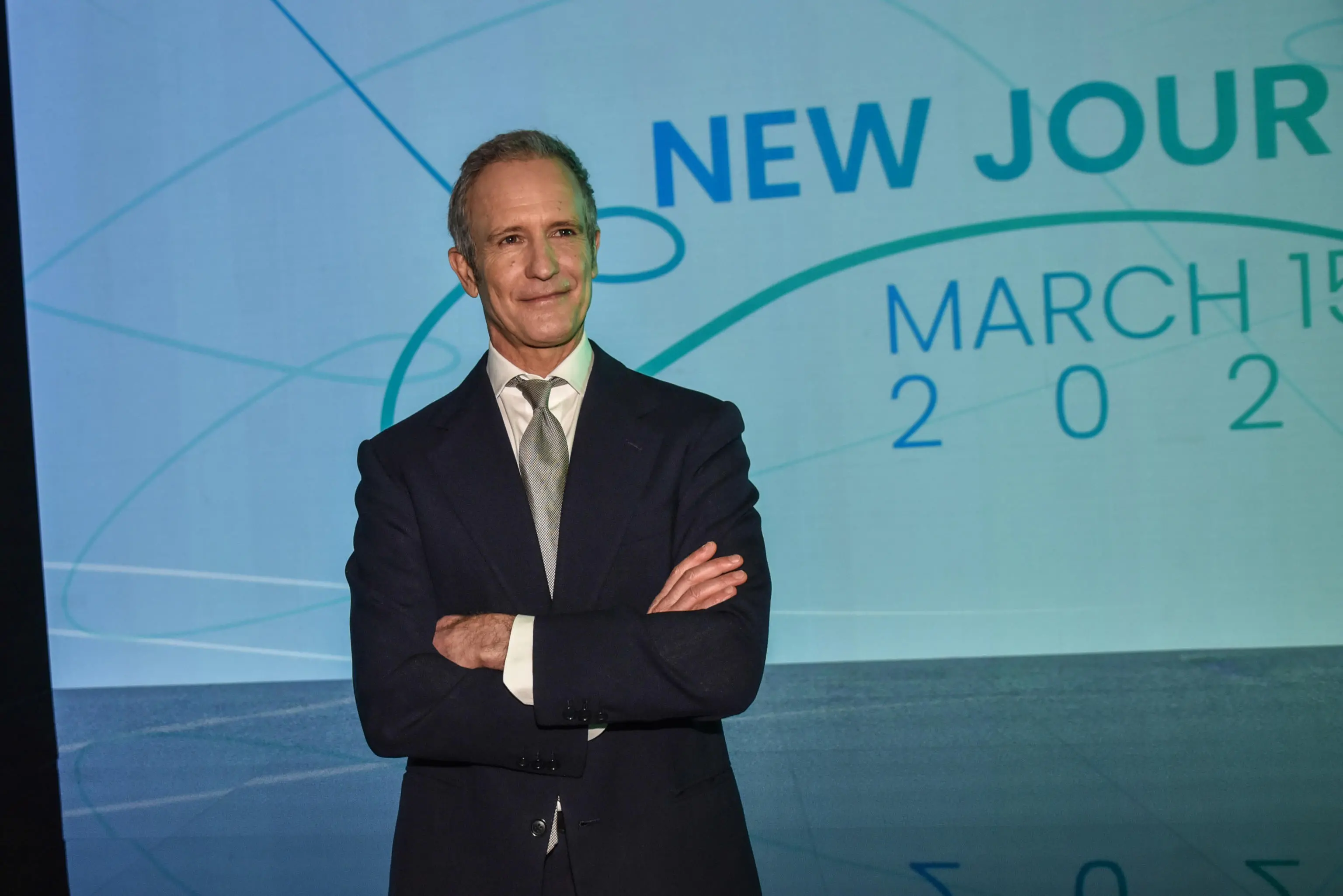 Alessandro Benetton all’evento New Journey Mundys allo spazio The Mall, Milano 15 Marzo 2023. ANSA/MATTEO CORNER