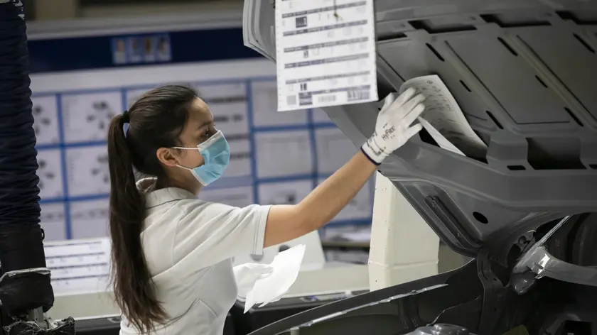 13/05/2020 Palmela, riaprono gli stabilimenti della Volkswagen. Gli operai tornano a lavoro indossando mascherine e rispettando le distanze di sicurezza