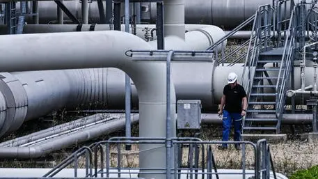 A general view over gas compressor station in Mallnow, Germany, 11 July 2022. The compressor station in Mallnow near the German-Polish border has stopped receiving Russian gas through the Yamal-Europe pipeline, which transits Belarus and Poland, since Russian operator Gazprom in May had discontinued usage of the Poland section. Russian state-controlled gas giant Gazprom on 11 July 2022 suspended deliveries of gas to Germany via Nord Stream 1 for scheduled annual summer maintenance works. ANSA/FILIP SINGER